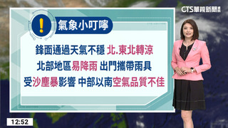 鋒面通過及東北季風增強　各地天氣不穩定