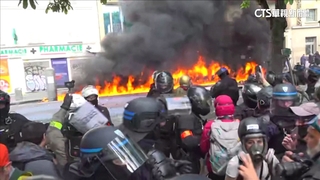 法勞工五一火爆示威　扔汽油彈攻擊警察