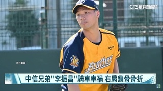 中信兄弟「李振昌」騎車車禍　右肩鎖骨骨折