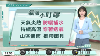 白天溫暖炎熱　東半部及午後山區零星雨