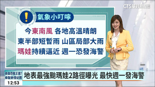 東雨西晴　注意午後山區及南部雷陣雨
