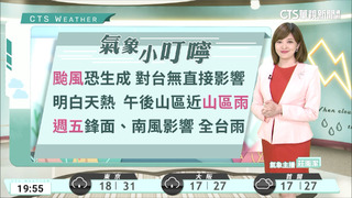 天氣悶熱　午後留意局部大雨