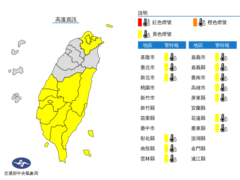 高溫資訊／氣象局提供