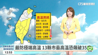 嚴防極端高溫　13縣市最高溫恐飆破35度