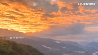 天熱+水氣足　南投信義雲瀑.火燒雲景象壯觀