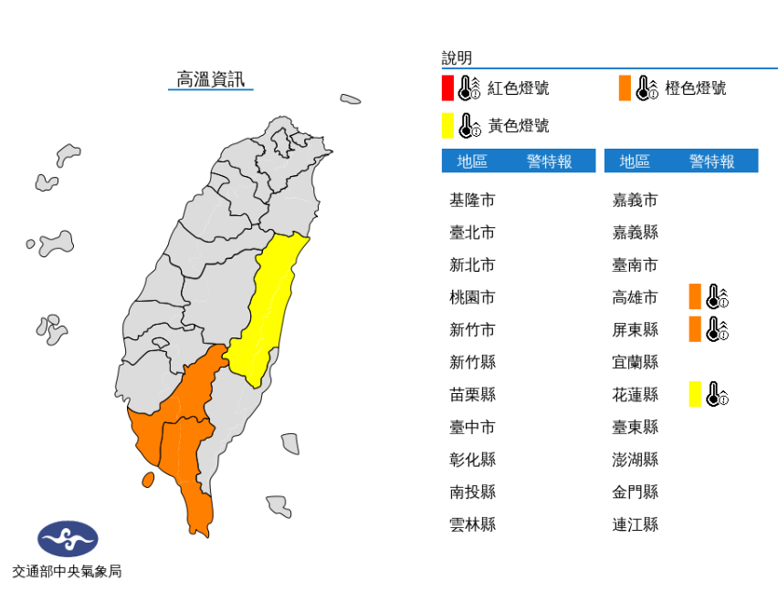 高溫資訊／氣象局提供