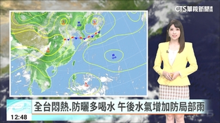 全台悶熱.防曬多喝水　午後水氣增加防局部雨