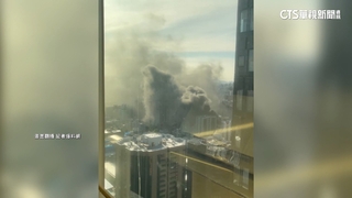中華電信大樓起火　疑冷卻水塔施工引發火勢