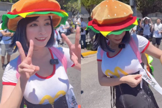 郭鬼鬼認「外流照、有1女」　道歉後現身凱道 穿「陳之漢堡裝」應援館長