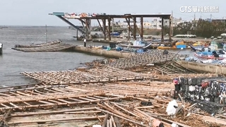 杜蘇芮侵台農漁損失　嘉縣沿海蚵棚大量損毀