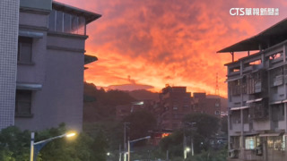 卡努颱風步步逼近　基隆出現絕美「火燒雲」