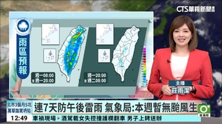 白天熱午後雷陣雨　各地山區留意局部大雨