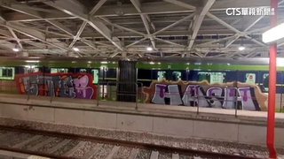 中捷車廂被塗鴉　監視器追出2人破壞圍籬闖入
