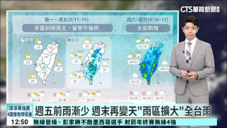 週五前雨漸少 週末再變天「雨區擴大」全台雨