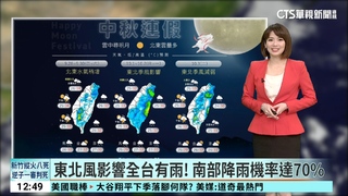 東北風影響全台有雨！　南部降雨機率達70%