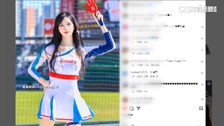 釜山女神李晧禎秀球衣　證實加入富邦啦啦隊