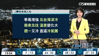 東北季風影響風強浪亦大，東北部雨勢大南北溫差大