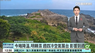 今略降溫.明轉濕　週四冷空氣襲台影響到週日