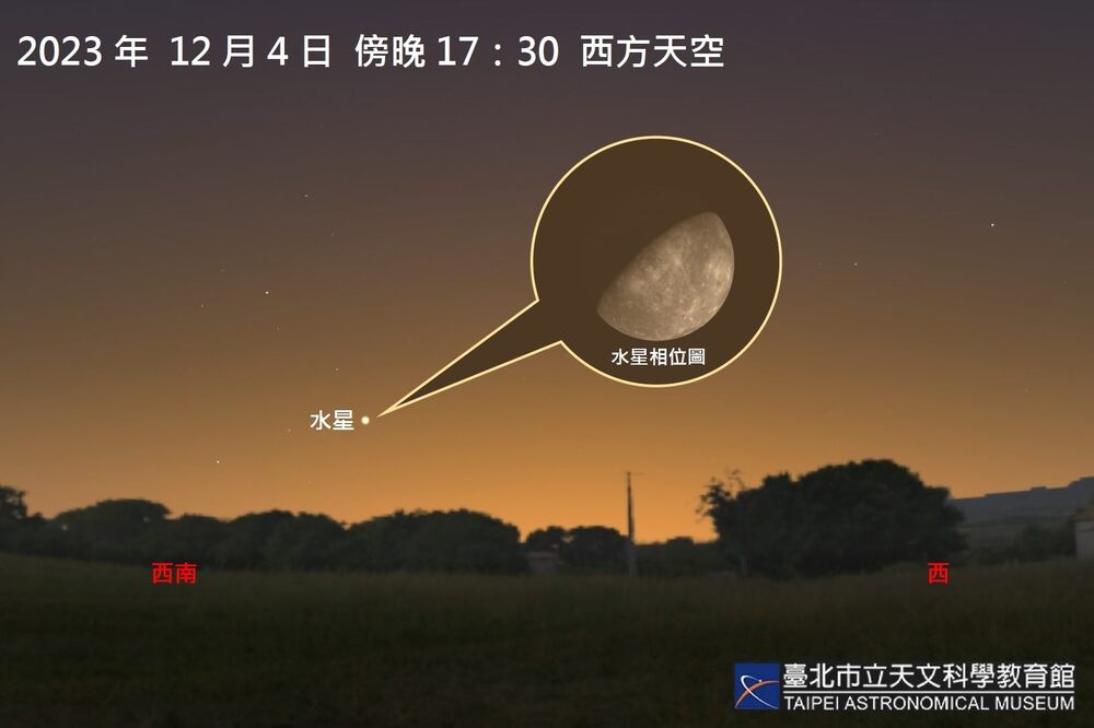 水星東大距 / 圖片來源 台北市立天文科學教育館
