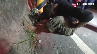 遭盤查落跑　過彎過快失控撞電桿火燒車躲水溝