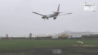 風暴襲擊英國多地　倫敦機場飛機狂風中著陸