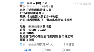 徵跨年煙火管理人員「5hr2千」？　雲林遊樂區：假訊息