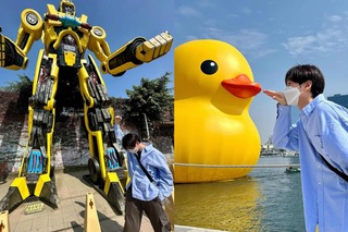 SJ銀赫朝聖黃色小鴨PO照打卡　粉絲直呼：根本高雄本地人