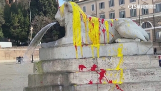 抗議馬戲團剝削動物　羅馬「獅子噴泉」遭潑漆
