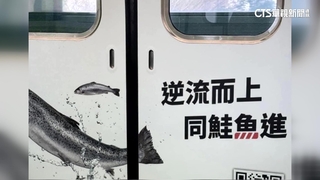 中捷車廂廣告標語「同鮭魚進」　諧音哏引發爭議