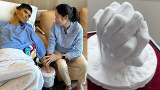 癌末準爸爸緊握孕妻手 「做手模」留念：給孩子唯一的禮物