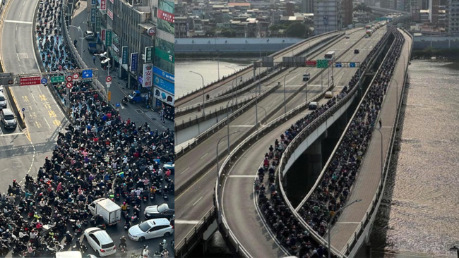 台北橋「無事故」機車道卻塞爆　新北市交通局給原因 | 華視新聞