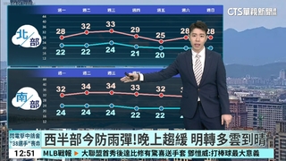 西半部今防雨彈！晚上趨緩！　明轉多雲到晴