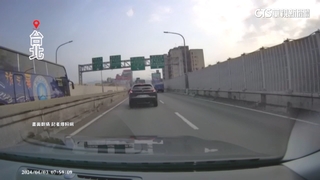 強震當下高架橋超搖！　小客車「跳動」輪胎離地