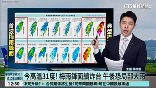 今高溫31度！　梅雨鋒面續炸台　午後恐局部大雨