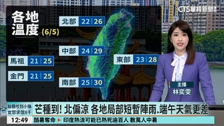 芒種到！北偏涼　各地局部短暫陣雨.端午天氣更差