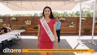 世界自由小姐選美獲第3名　客家女孩喜披國旗