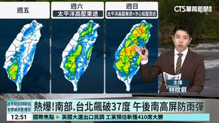 熱爆！南部.台北飆破37度　午後南高屏防雨彈