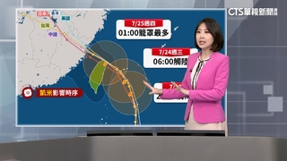 路徑再往西修! 中颱"凱米"恐從宜蘭登陸