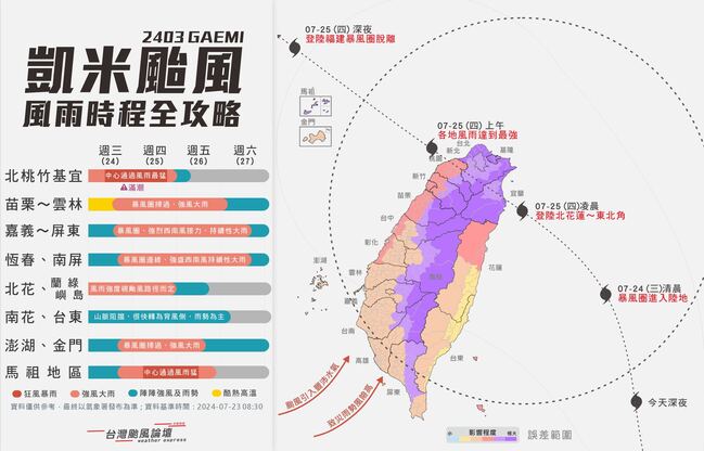 「凱米」來襲！全台風雨時程曝　專家：10年來久違的「全台搖滾颱」 | 華視新聞