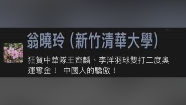 翁曉玲稱麟洋配是「中國人的驕傲」 　汪浩酸：如同小粉紅蹭台積電一樣 | 華視新聞