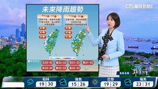 低壓帶影響　中南部地區及午後各地留意大雷雨