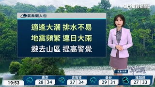 明日仍有強降雨！　各地溫度為32至34度