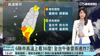 6縣市高溫上看36度　全台午後雷雨連炸7天　赴日注意