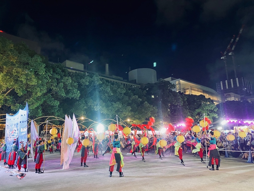 台中文華高中於美食公園會場的精湛演出 / 圖 台中觀旅局