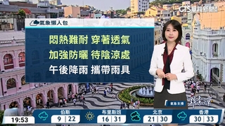 白天高溫悶熱 午後山區留意局部雷陣雨