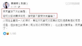 柯文哲遭聲押禁見　黃揚明：若收押是否開除黨籍？