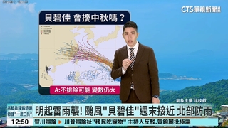 明起雷雨襲！　颱風「貝碧佳」週末接近　北部防雨