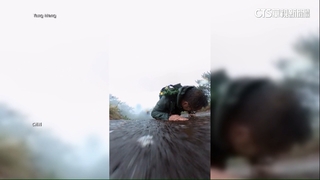 中國男子安徽遇險　滑落懸崖驚險鏡頭360度全都錄