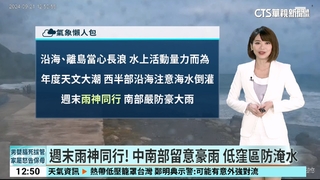 週末雨神同行！　中南部留意豪雨　低窪區防淹水