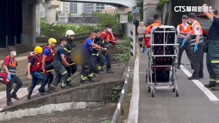 汐五高架轎車近6樓高墜河　駕駛抓塑膠板幸運獲救